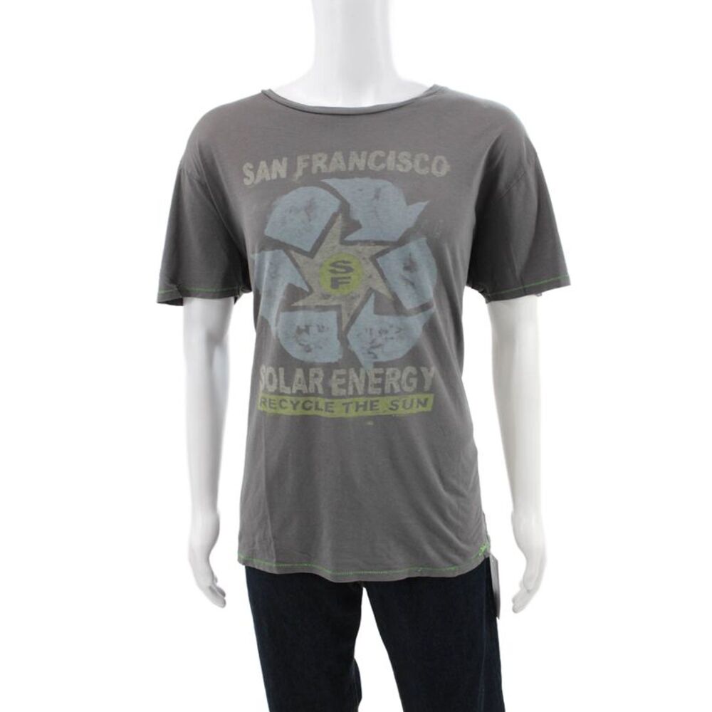 Project E Vintage Mens Graphic Tee Gray 100% Cotton San Francisco Size XL